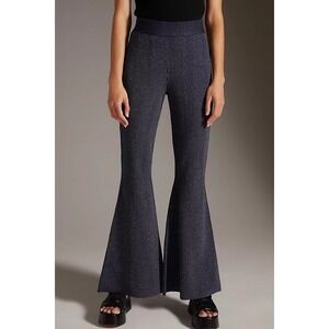 Anthropologie Pilcro Sweater Knit‎ Pants Flared Pull On Indigo Blue Size Small
